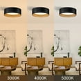 thumbnail image 2 of C Cattleya Black and Woodgrain Finish Integrated LED 3000K/4000K/5000K Flush Mount LED Ceiling Light, 2 of 7