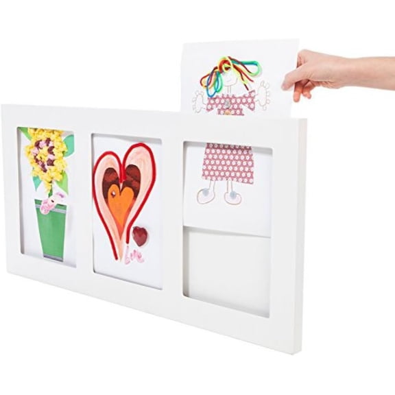 Triple 's Artwork Frame, Fits Three 9 x 12'' artwork, an award-winning slot sided picture frame for display of 2D and 's artwork