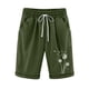 thumbnail image 1 of Puntoco Pantalones cortos casuales para mujer Pantalones cortos con cordón y estampado de béisbol con cintura elástica para mujer, 1 of 2