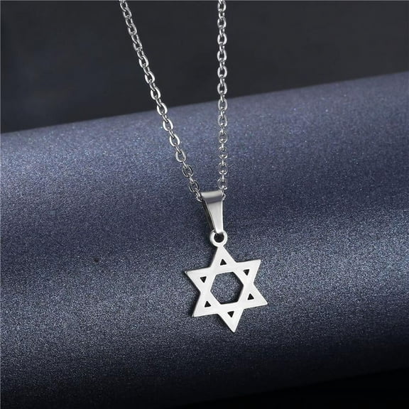 Star Of David Necklace Stainless Steel Jewish Symbols Necklace Men's Religious Amulets Jewelry Gifts