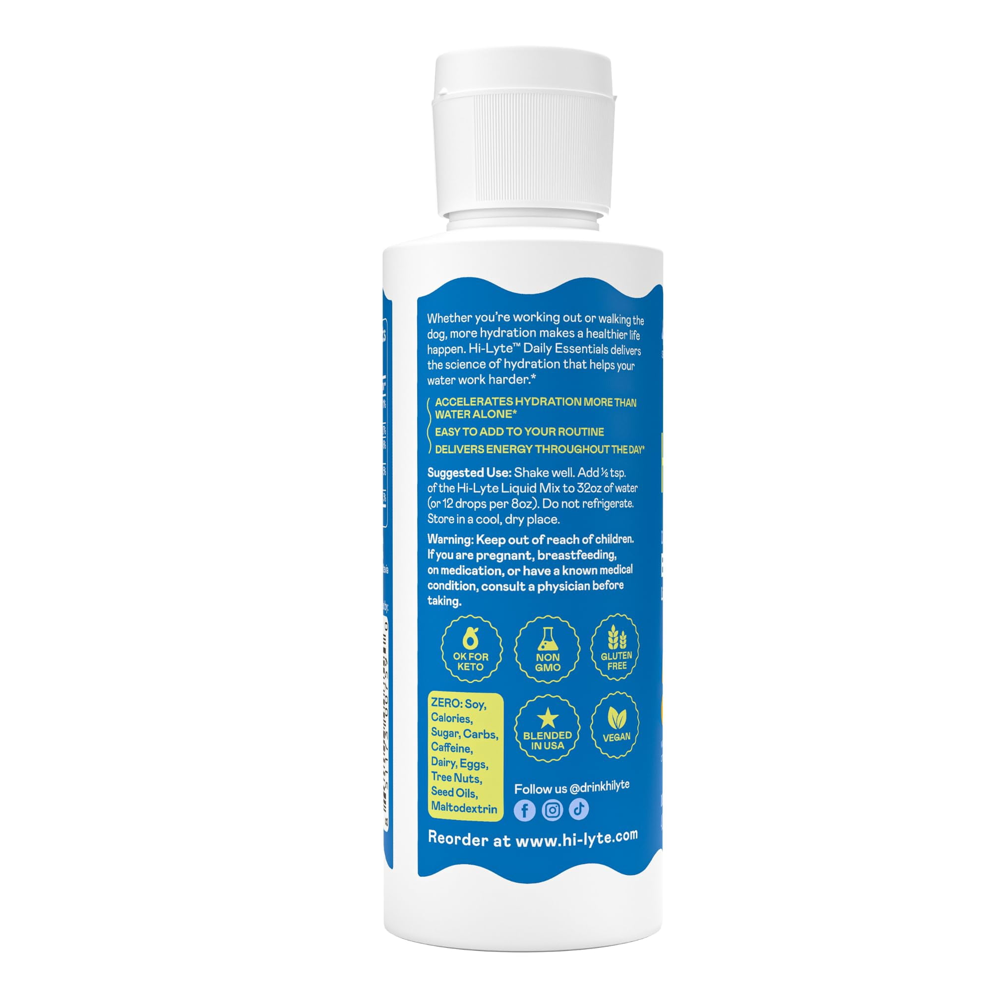 Hi-Lyte Daily Essentials Electrolytes Liquid Mix Tropicals 48 Servings