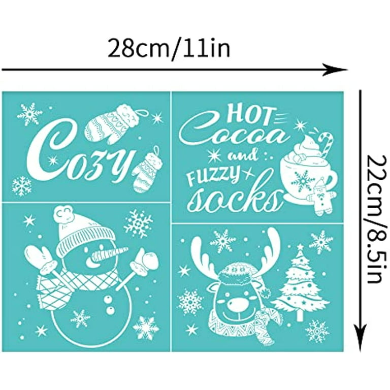 Christmas Greetings DIY Silkscreen Stencil Reusable Self-Adhesive Mesh  Stencils