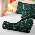 thumbnail image 4 of Manfei Kawaii Xmas Plaid Bed Spread Queen,Traditional Christmas Wreath Queen Coverlet Set,3 Pieces,1 Quilt and 2 Pillowcases, 4 of 7