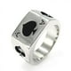 thumbnail image 4 of Anillo de acero inoxidable para hombre, poker pala ace, plata negra (styel 6) Afortunado Sencillez, 4 of 4
