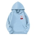 thumbnail image 6 of Mercatoo Girls Long Sleeve Hooded Sweatshirt Thick Graphic Hoodie Cute Pullovers Tops Cute Tween Sweatshirt Blanket for Kids, 6 of 8
