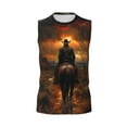 thumbnail image 6 of Picia Western Rainy Desert Cowboy mens Cotton Tank Undershirts , Moisture-wicking Ribbed Tanks, Lightweight Cotton Tank Undershirts-XX-Large, 6 of 8