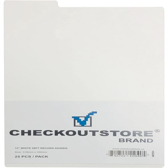 CheckOutStore 100 Premium Plastic Record Dividers to Organize Vinyl Records (White)