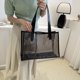 thumbnail image 4 of (Doblado Por La Mitad) 182 Bolso Hombro Mujer Bolso PVC Transparente Almacenamiento Natación Playa Impermeable Gran Capacidad (Negro), 4 of 9