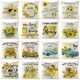 thumbnail image 2 of Funda de cojín de lino con estampado de girasol y abeja para decoración del hogar, 45 x 45 cm, estilo rústico, 2 of 5