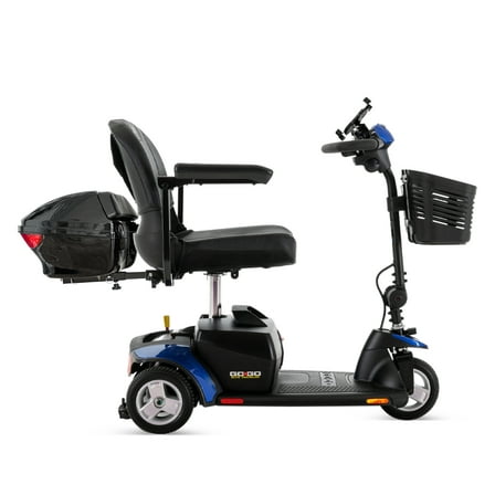 Pride Elite Traveller 3-Wheel Mobility Scooter Plus Mobility Yours Accessory Kit, 12 AH Battery
