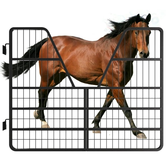 Horse Stall Door having 52" W x 42" H, Horse Stall Guard with Yoke Design, Horse Stall Gate showcasing Heavy-Duty Thick Steel Frame, Fits Standard Barn Doorways