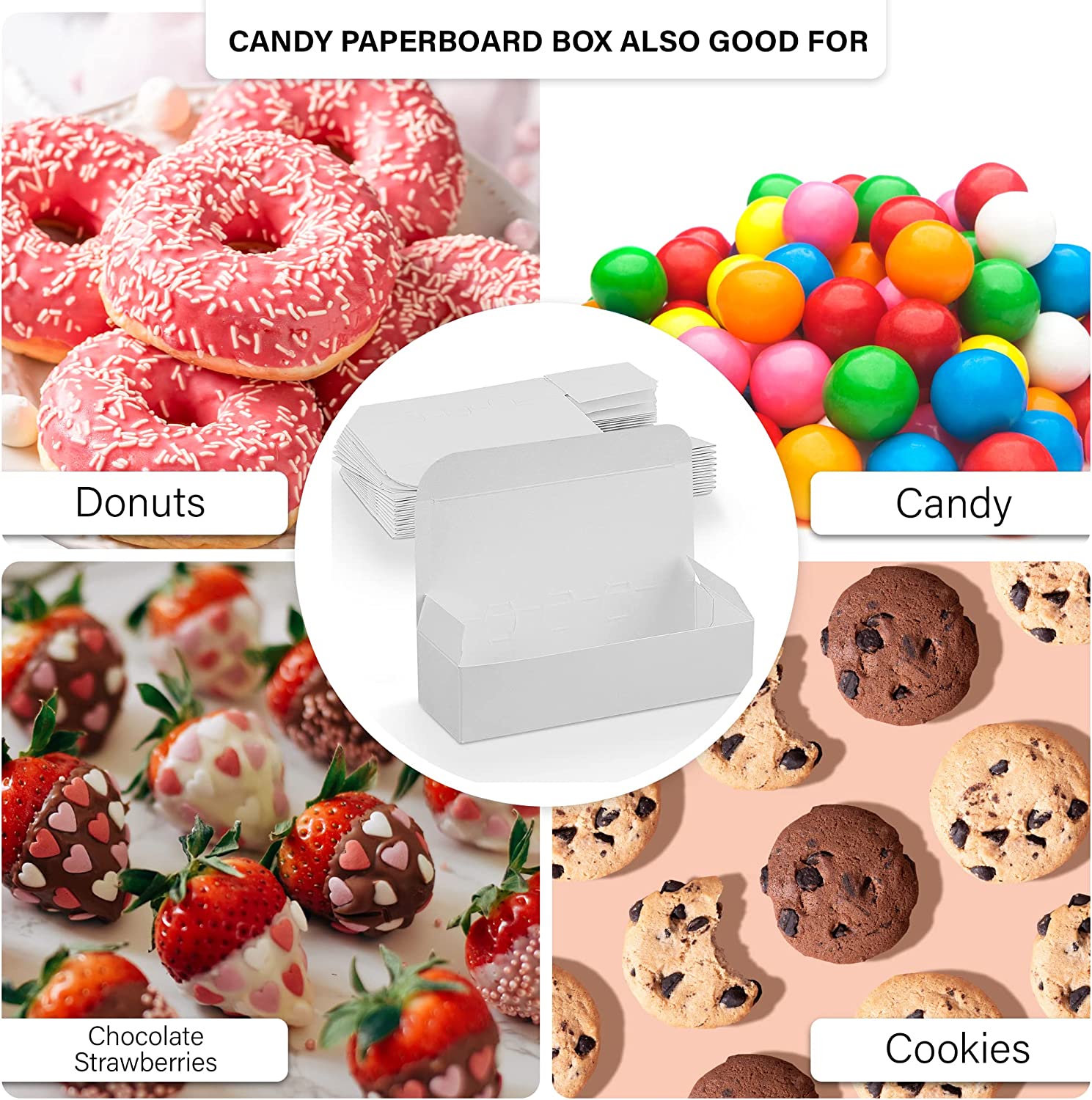 MT Products 5 x 2.75 x 1.75 White Small Candy Box/Bakery Box - 20 Pieces  