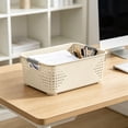 thumbnail image 6 of Stackable Plastic Storage Bin With Handles Open Top Closet Drawer Container Box White M Size 11.8x8.2 Inch, 6 of 6