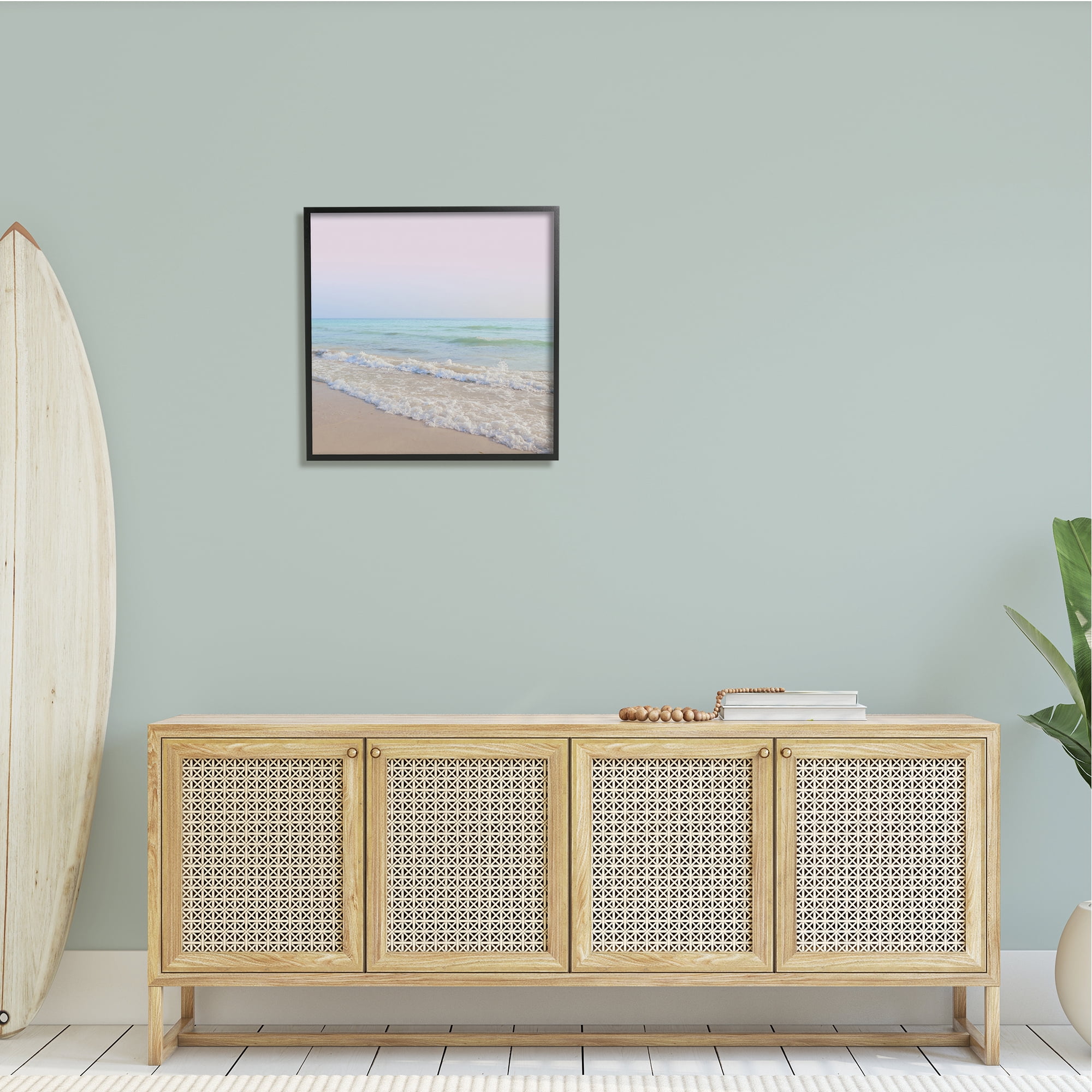 Stupell Industries Aesthetic Beach Pastel Foamy Waves Pink Skies ,24 x 24, Design by Dan Meneely
