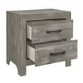 thumbnail image 3 of Adia 24 Inch Classic 2 Drawer Nightstand, Metal Handles, Rustic Gray Finish, 3 of 3