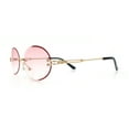 thumbnail image 6 of Mens Luxury Rimless Oval Rich Gangster Metal Rim Sunglasses Gold - Pink, 6 of 8