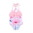 thumbnail image 3 of Sunloudy Baby's Swimsuit, Children's Halter Frenulum Swimwear Ruffle Monokini, 3 of 6
