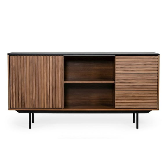 Modrest Maggie - Modern Walnut and Grey Buffet