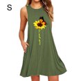 thumbnail image 1 of Vestido Corto Sin Mangas Chaleco Midi Vestido Mujer Estampado Trajes De Verano, Verde, S Eigraketly AP002125-41, 1 of 5