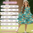 thumbnail image 6 of FKELYI Toddler Girl Long Sleeve Dresses Breathable A-Line Ruffle Trim Dress Soft Fall Outfits for Girls Chicken Egg Green Print Patchwork Dresses, 9-10 Y, 6 of 6