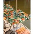 thumbnail image 2 of Fsddascl Orange Green Palm Leaves Outdoor Tablecloth - 60x60 Inch Square Dining Table Cover, Summer Tropical Floral Waterproof Outdoor Table Cloth with Umbrella Hole & Zipper for Picnic/Patio/Party, 2 of 7