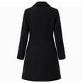 thumbnail image 6 of Vixolx Womens Mid Length Coat Notched Lapel Single Breasted Overcoat with Patch Pockets Fall Winter Business Casual Outerwear, 6 of 7
