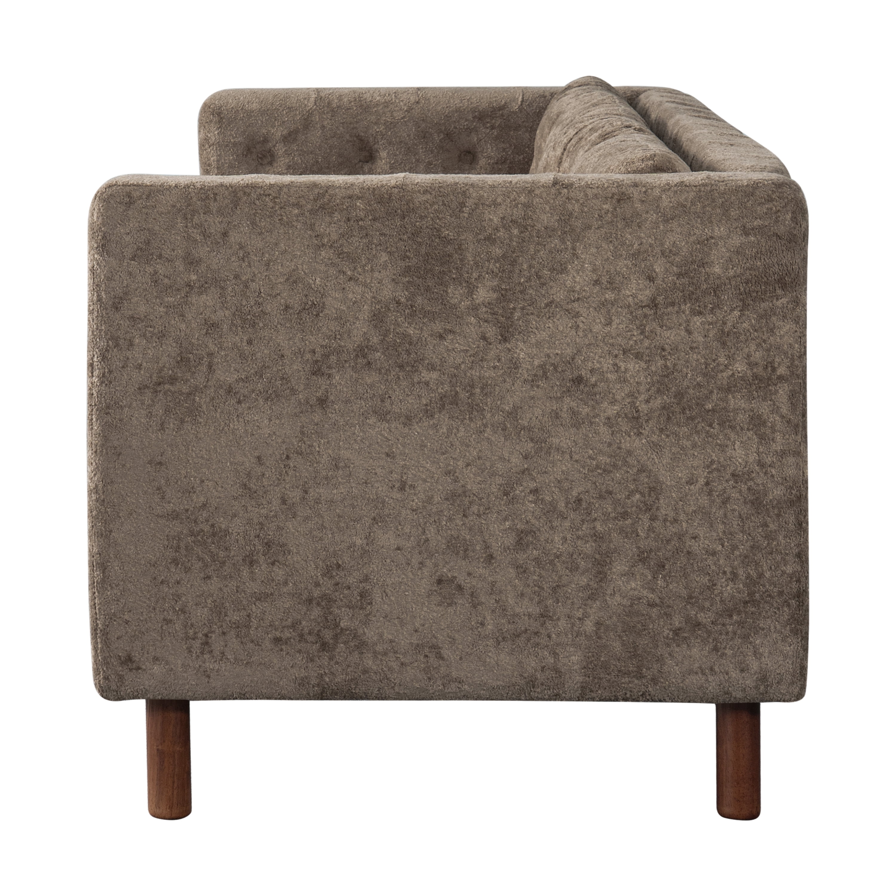 GARITIN 3 Seater Sofa 78 Inch, Chenille Upholstered Couch with Square Arms and Tufted Pillow Back for Living Room Apartment, Brown