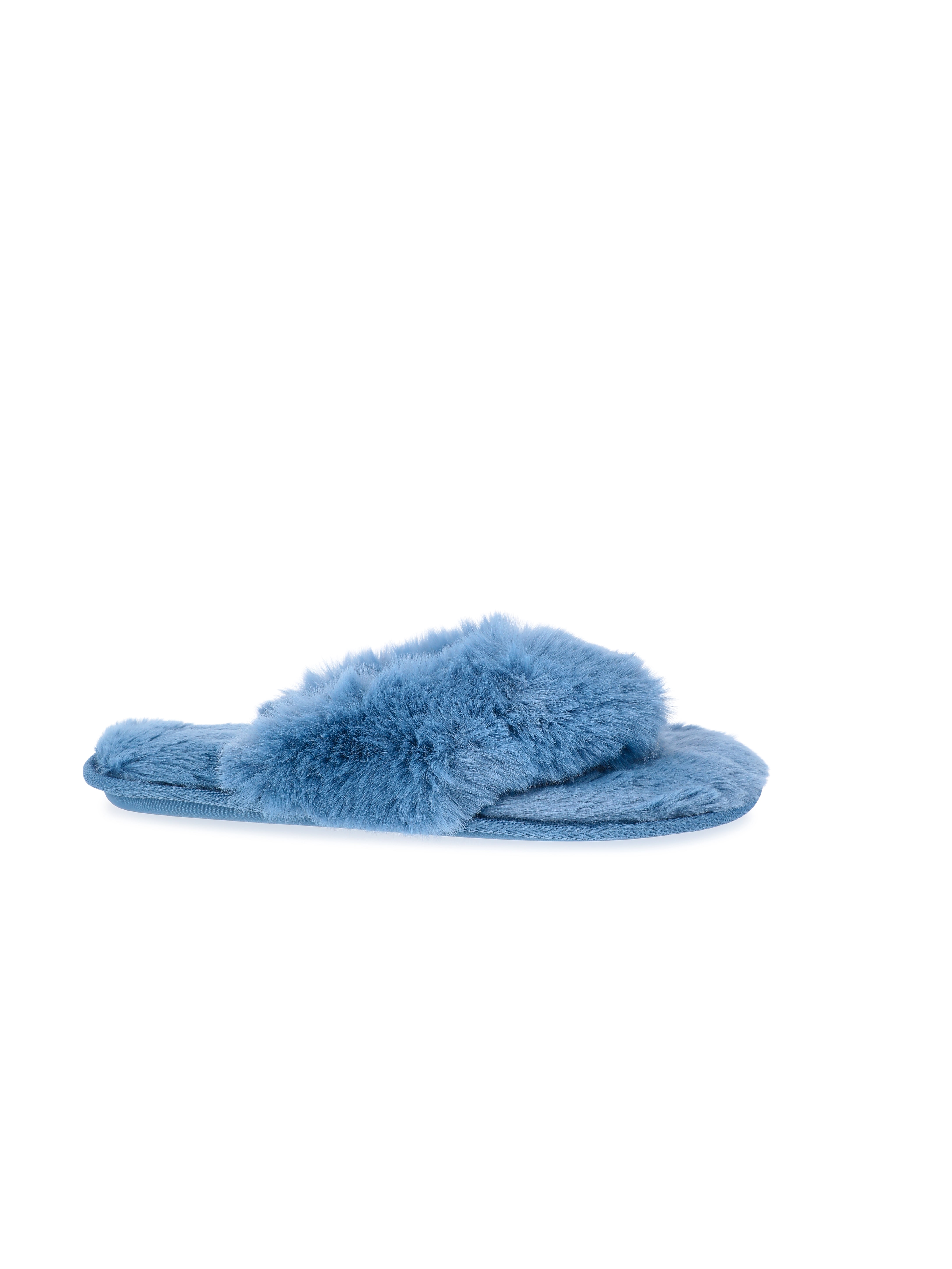 Joyspun Women's Faux Fur Thong Slippers