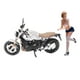 thumbnail image 1 of 1:64 Figuras Chica Y Motocicleta Tren Modelo Diseño Diorama Escritorio Decoración, 1 of 9