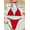 Red, variant on HOTIAN Women's Triangle Halter Bikini High Cut String Thong Swimsuit, 2-Piece Set, Size M