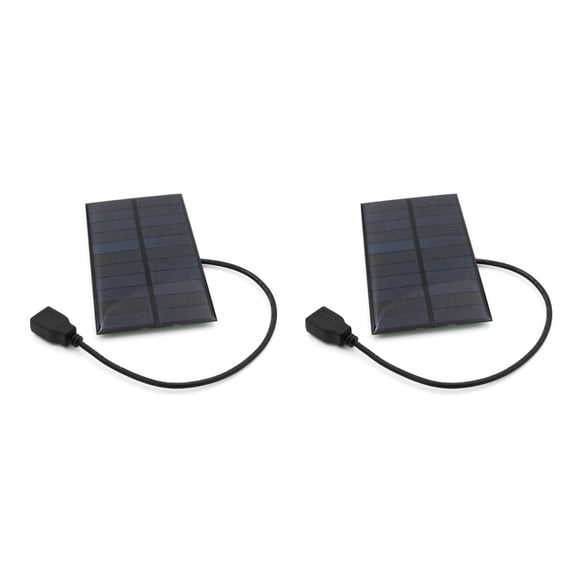 Yuarrent Banco de energía con Panel Solar de 5,5 V, de teléfono móvil USB, placa de carga portátil para acampar al aire libre, 2piezas