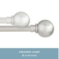 thumbnail image 5 of Kenney Mercer 3/4 Inch Decorative Window Curtain Rod, 36-66 Inch, Brushed Nickel, 5 of 6