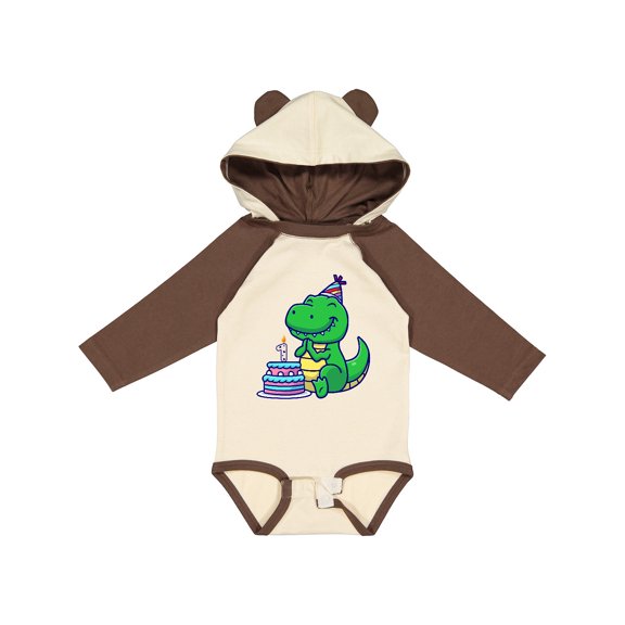 Inktastic T-rex 1st Birthday Boys or Girls Long Sleeve Baby Bodysuit