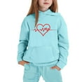 thumbnail image 5 of Auroural Children's Clothing Long Sleeve Kids Set Girls Clothes Size 10-12 Outfits Children's Heart-shaped Print Long Hoodie And Leg Tied Sweatpants Casual Sports Two-piece Set For Kids, 5 of 5