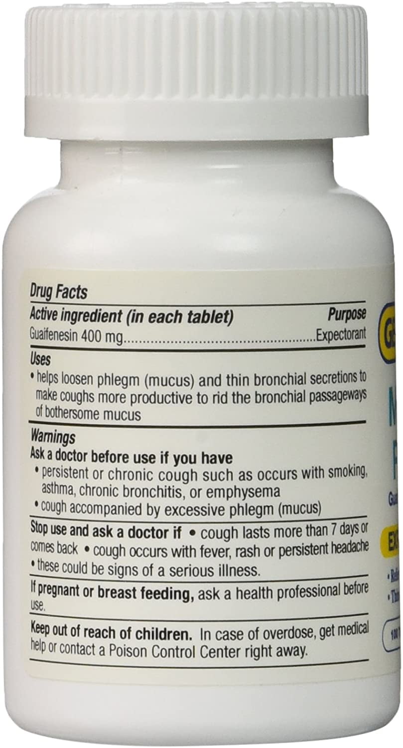 Mucus Relief Tablets by GeriCare Expectorant for Chest Congestion