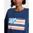 thumbnail image 4 of No Boundaries Boxy Americana Sweatshirt with Long Sleeves, Women's XXS-4X, 4 of 5