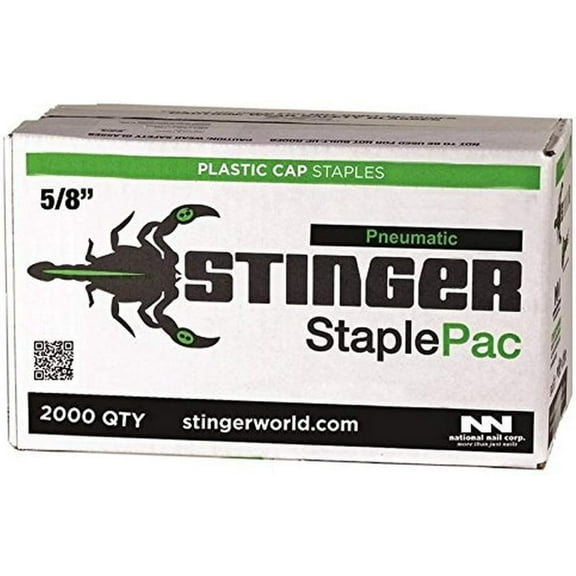 5/8" StaplePac - Cap Staples for use with CS58 Stapler, 20ga (2000 ct), STINGER 0136360