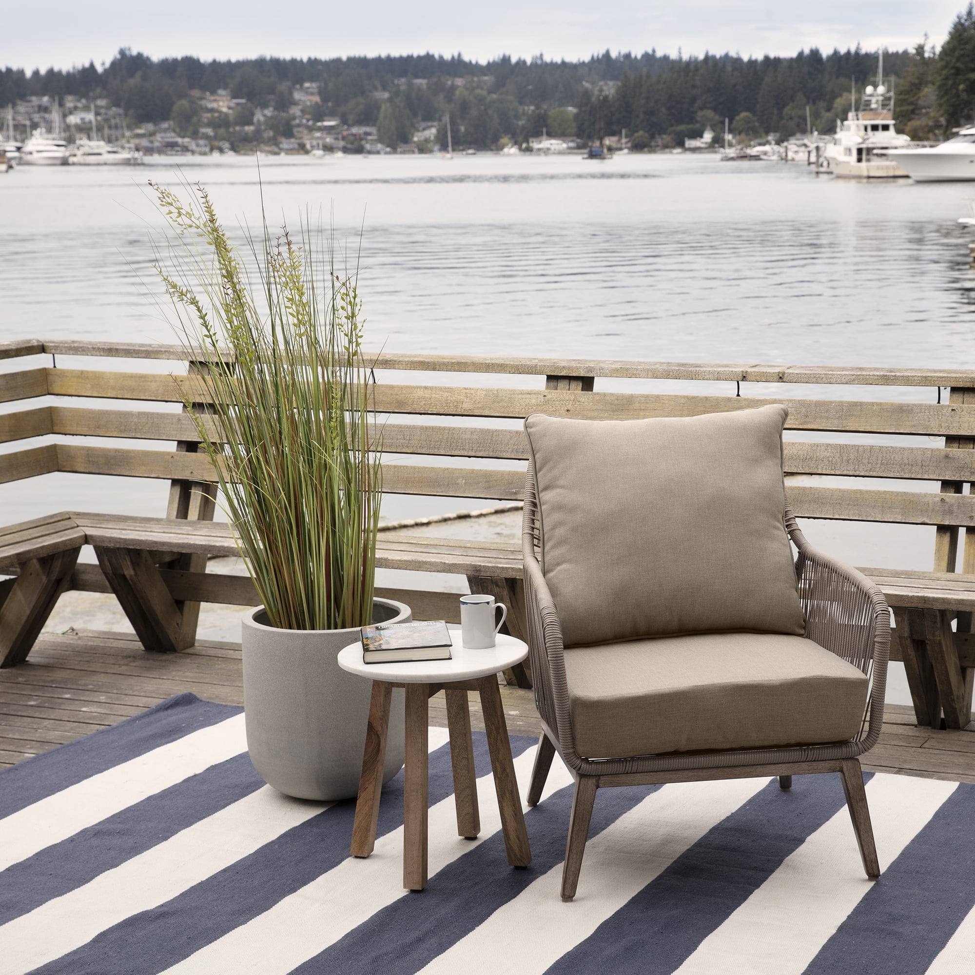 ARDEN Oceantex Outdoor Deep Seating Cushion Set 24 x 24, Natural Tan