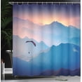 thumbnail image 4 of Ambesonne Nature Shower Curtain, Paraglide Sun Mountains, 69"Wx75"L, Blue Pink, 4 of 5