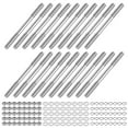 thumbnail image 1 of Uxcell 20 Ensembles Vis à Double Extrémité Filetée, M4x55mm Tige de Poussée en Acier Inoxydable Filetage Double Extrémité avec Verrou et Rondelle Plate, 1 of 7
