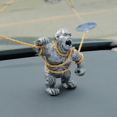 Car Dashboard Angry Gorilla Figurines Ornaments Funny Car Interior Decor Accessories Room Decorative Desktop Decorations (Attack)