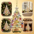 thumbnail image 6 of Acrylic Christmas Tree Ornament, Rhinestone Christmas Tree Hanging Pendant, Merry Christmas Decorations with Star Top for Car Window Home Holiday Party Gift, 6 of 7