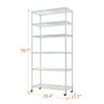 thumbnail image 2 of Ktaxon 6 Tier Wire Shelves, Adjustable Steel Storage Rack Organizer for Kitchen Garage Bathroom, 35.4"W x 17.7"D x 78.7"H, Black, 2 of 12