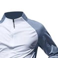 thumbnail image 4 of Moxiu Color Block Long Sleeve Shirt for Men Quarter Zip Pullover Lightweight Rash Guard Quick Dry Athletic Running Workout Shirts White,XL, 4 of 6