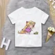 thumbnail image 5 of Ropa de verano unisex para niños, camiseta de princesa con bonitos dibujos animados para niño y niña, estética divertida, cuello redondo, manga corta blanca, 5 of 5