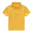 thumbnail image 4 of Resicozy Girls Polo Shirts Cotton Uniform Short Sleeve T Shirts for Kids Collared Golf Polo Shirt 2-13 Years Yellow 100, 4 of 4