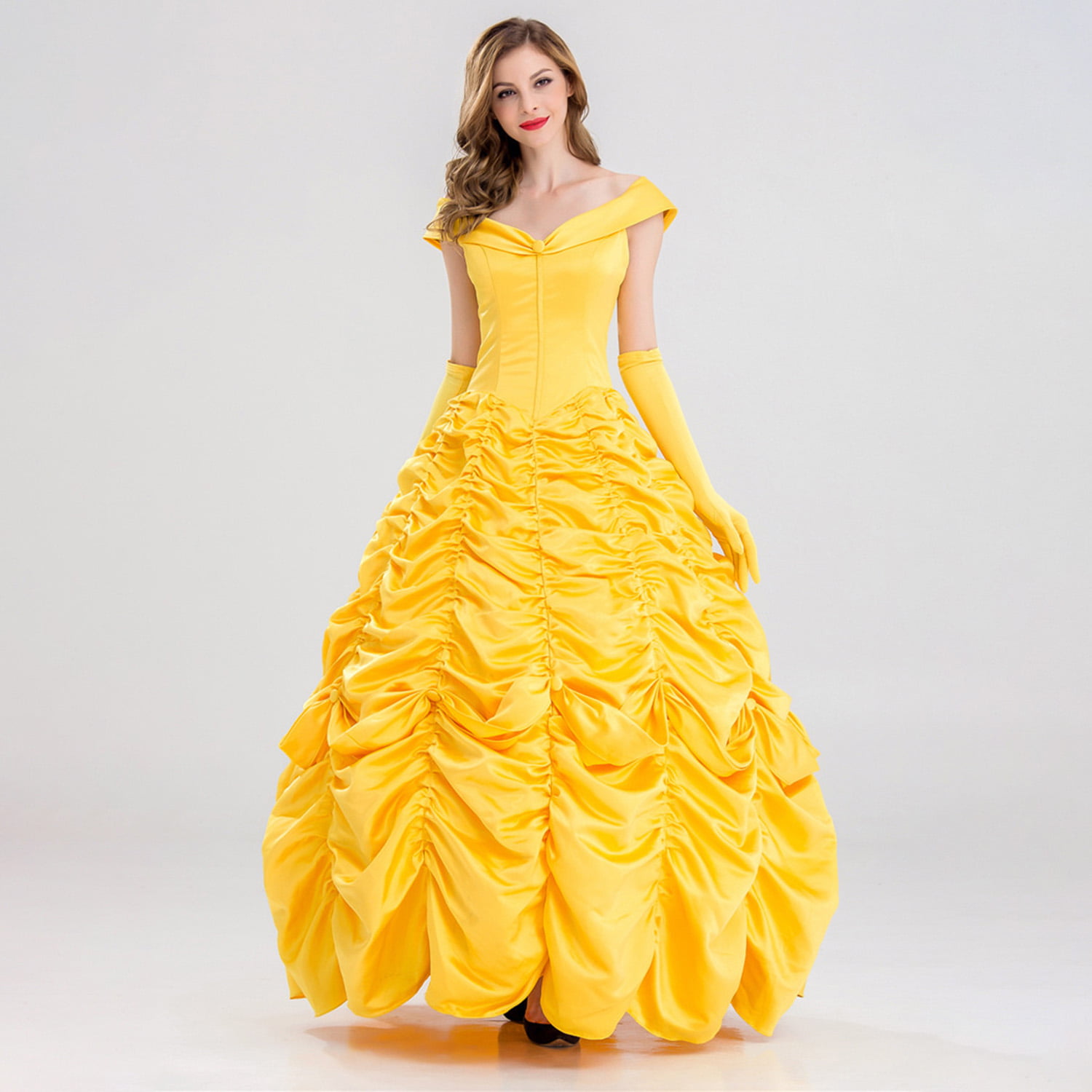 Yellow Long Prom Dress with Appliques Princess Formal Dress – Pgmdress