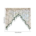 thumbnail image 2 of Flower Lace Embroidery Sheer Triangular Curtain No Punching Short Window Valance for Kitchen Bedroom Partition Doorway Light Filtering Privacy Decor, 2 of 5