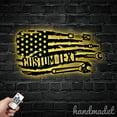 thumbnail image 3 of Handmadetneonsign Custom USA Flag Mechanic Tools Metal Wall Art LED Light, Mechanic Sign Home Decor, 3 of 5
