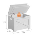 thumbnail image 2 of 23.6 Inch Storage Bench, Wooden Toy Chest with Safety Hinge, Multi Functional Entryway and Living Room Storage, Easy Assembly, Frosted White Washed Gray Retro Color, 2 of 9
